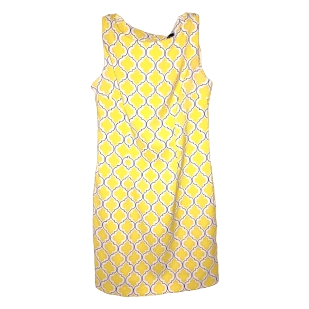 Yellow All-Over Print Sleeveless Dress - Size 4